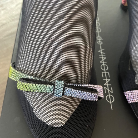MARCO de VINCENZO Sheer Mesh Swarovski Crystal Stocking Boot Size 39 - Picture 2 of 14